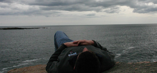Laying on the rocks