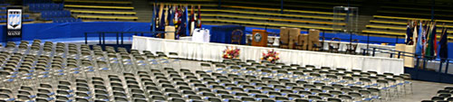 Graduation setup in Alfond Arena