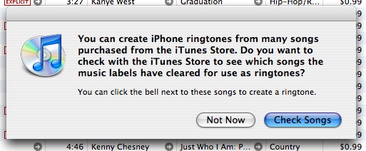 iTunes dialog