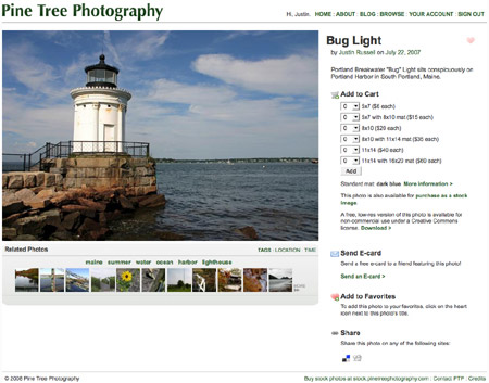 PineTreePhotography.com screenshot